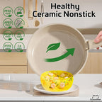 26 Pcs Pots and Pans Set Non Stick, Ceramic Cookware Set Non Toxic with Detachable Handles, Healthy Induction Cookware Oven Safe RV Kitchen Set, PFAS PFOA & PTFE Free, Taupe