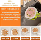 2 Pcs Multipurpose Fruit washing Strainer Container with Lid,2 in 1 Drain Basket for Fruit, Portable Fruit Drainer Container with Handle,Fruit Colander for Kitchen and Outdoor (Pink)