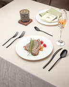 Lemeya 40-Piece Black Silverware Set for 8,Modern 18/10 Stainless Steel Flatware Set,Luxury Cutlery Set,Unique Utensils Set for Restaurant,Spoons and Forks Set,Mirror Polished,Dishwasher Safe