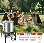 60QT Crawfish Boiler Kit, Waterproof Cover & 12-inch Skimmer, 110,000BTU Propane Burner Stove, 0-20PSIG Regulator, Aluminum Seafood Boil Pot, Crab Boil Pot with Basket