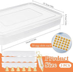 3 Pcs 90 Slots Deviled Egg Containers with Lids, Plastic Deviled Egg Platter, Stackable Egg Carrier, Reusable Deviled Egg Holders with Piping Tool Set for Thanksgiving Easter Party Picnic