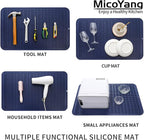 Silicone Dish Drying Mat for Multiple Usage,Easy clean,Eco-friendly,Heat-resistant Silicone Mat for Kitchen Counter or Sink,Refrigerator or Drawer Liner Navy Blue 3XL 28 inches x 18 inches