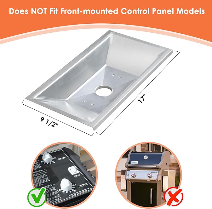 99251 Grease Tray for Weber Genesis Silver A, Drip Pan Tray for Weber Spirit 200 Series, Spirit E-210 with Side-Mounted Control Knobs, Spirit 500 Grease Tray Parts for Weber 85897