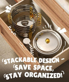 Chafing Dishes for Buffet 4 Pack, 6QT [Worry-Free Assemble] Food Warmers for Parties Buffet [Elegant Gold and Silver Colors] Stainless Steel Round Chafing Dish Buffet Set with Complete Set