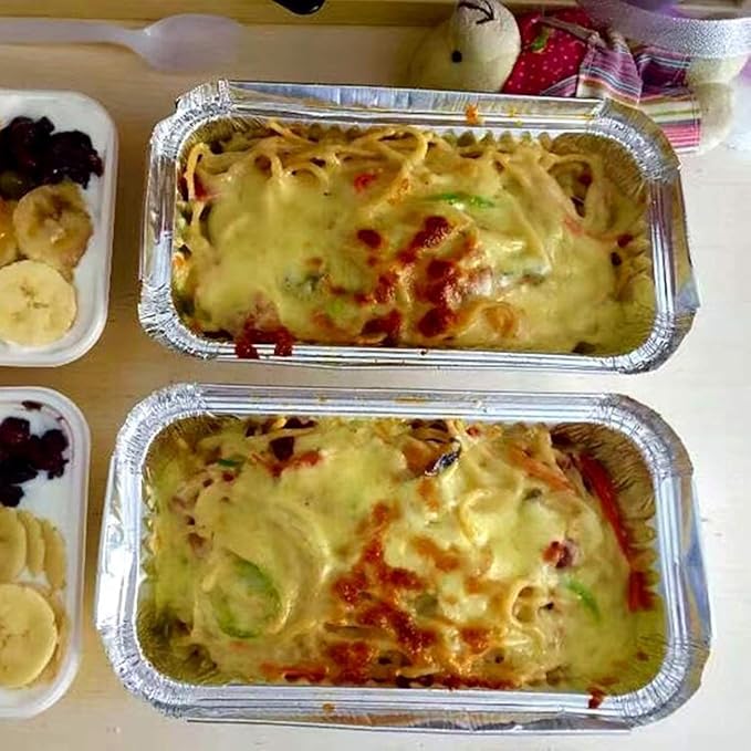 Disposable Loaf Pan with Lid for Baking - 1.5 Lb Disposable Bread Pans - Meatloaf Pans – 50 Aluminum Foil Pans and 50 Clear Lids - Perfect for Baking Cakes, Bread, Meatloaf…