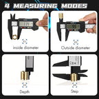 Electronic Digital Caliper and Measuring Tape,6 Inch/150mm Digital Micrometer with Large LCD Screen, Easy Switch from Inch/mm，60 Inch/150cm Measuring Tape for All-Purpose Household