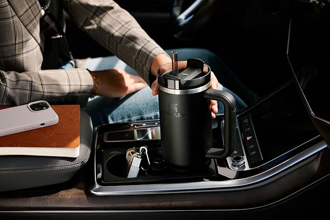 Stanley Quencher H2.0 Tumbler with Handle and Straw 30 oz | Flowstate 3-Position Lid | Cup Holder Compatible for Travel | Insulated Stainless Steel Cup | BPA-Free | Goldenrod Coral