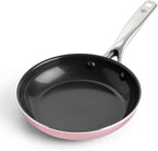 Blue Diamond 8" Nonstick Frying Pan Skillet, Diamond Infused PFAS & PTFE-Free Ceramic Pot, Dishwasher & Oven Safe, Stay Cool Handle, Durable Non Toxic Metal Utensil Safe, Egg & Omelet Pan, Pink