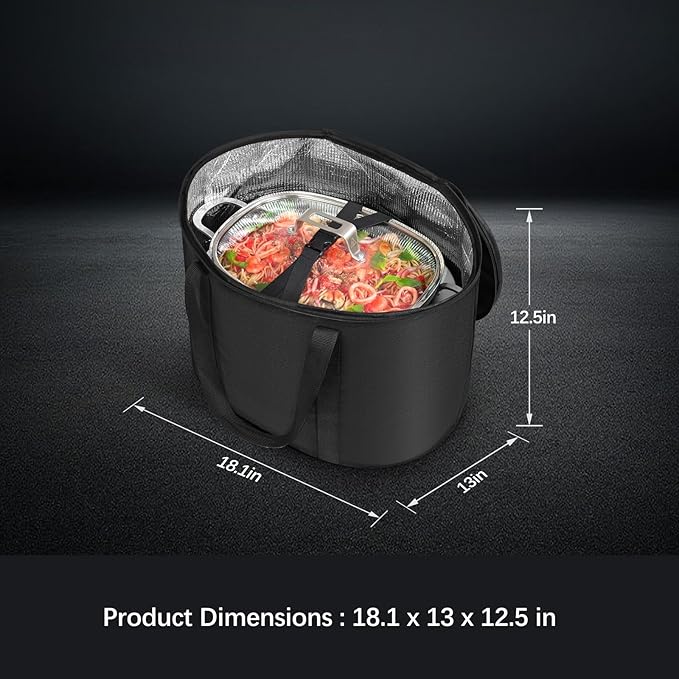 Insulated Slow Cooker Carrying Bag - Travel Bag Carrier Compatible with Ninja Foodi Possible Cooker Pro MC1000, MC1001 - Multi Cooker Carry Bag Accessories Fit From 8.5 Qt To 10 Qt Slow Cooker