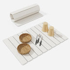 Stone Drying Mat for Kitchen Counter, Collapsible Dish Drying Mat, Large Quick Drying Absorbent Diatomaceous Earth Mats for Kitchen Dish Racks Bottles Cups 24"(L)×16"(W), Fit Most Countertop