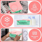 Bento Box for Kids - Leak-Proof Lunch Box with Insulated Thermos Food Jar - 4 Compartments, 1 Removable Divider, 1Spoon, 1 Fork - Dishwasher Safe, BPA-Free (Light pink)