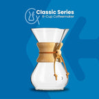 Chemex Pour-Over Glass Coffeemaker - Classic Series - 6-Cup - Exclusive Packaging