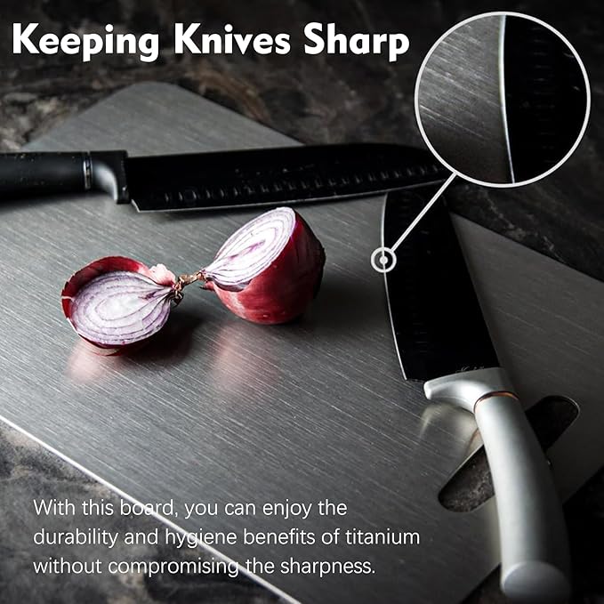 Titanium Cutting Board - 1 pack Titanium Cutting Boards for Kitchen,Double Sided Titanium Cutting Mat（11.81 * 7.67in）