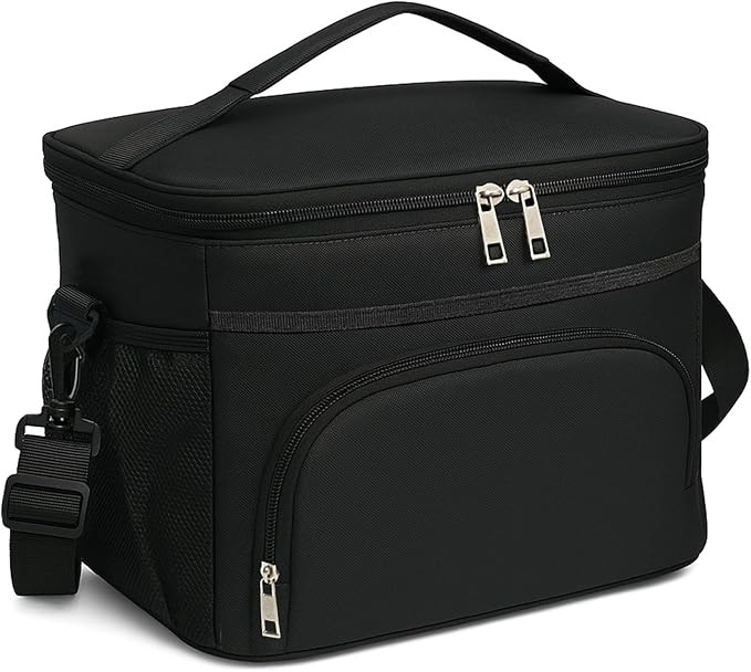 24 Cans/15L Insulated Lunch Bag for Women Men Adults Fit and Fresh Lunchbox Containers Soft Lunch Tote Cooler Bag for Work Home Outdoor Travel Hiking Picnic Beach with Adjustable Straps