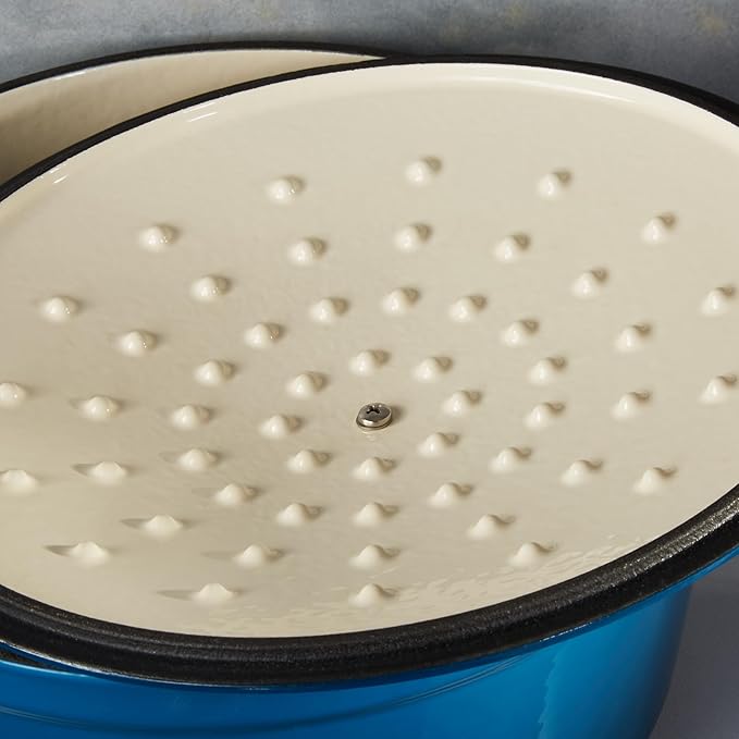 BergHOFF 10Pc Neo Enameled Cast Iron Cookware Set, Matching Lid, Oven Safe Up To 400°F, Blue