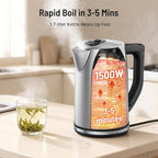 Electric Kettle Temperature Control, 1.7L Tea Kettle Electric with 6 Temperature Settings, 1500W Cordless Hot Water Boiler Heater, Strix Thermostat, Touch Control, Auto-Shutoff, Boil-Dry Protection