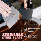 O'Creme Coating Spatula for Chocolate - Stainless Steel Chocolate Thermostat Spatula Dough Scraper (7.9 x 3.9 inch) – Heavy-Duty & Multipurpose Baking Tool, Cake Leveler, Icing Smoother