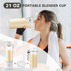 Portable Blender for Shakes and Smoothies- Personal Juicer 20 OZ Electric Protein Shaker Bottle with Insulated Sleeve, USB-C Rechargeable,Travel Lid-Small Blender Cup for Kitchen, Office, Gym,Travel