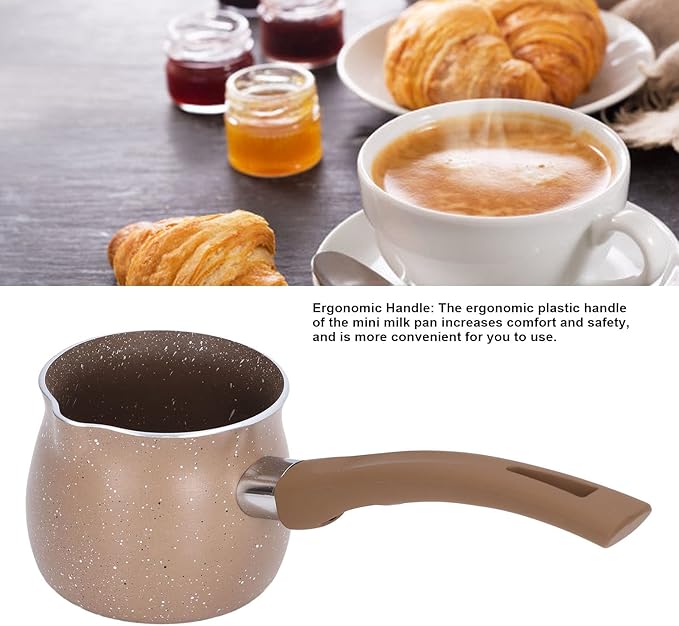 Non Stick Milk Pan, Mini Saucepan Coffee Warmer Boiling Pot Melting Pot Butter Warmer with Handle Stockpot