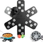 Dual-Use Silicone Pan Protectors for Stacking & Trivets for Hot Dishes | Silicone Trivet Mat | Perfect for Pot and Pan Protectors For Stacking | Cookware Protectors For Stacking (S-BLK/GREY)