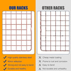 2-Pack Cooling Racks for Cooking and Baking - 10" x 15"Heavy Duty Stainless Steel Wire Rack for Baking, Grilling, Roasting - Oven & Dishwasher Safe - Fits Jelly Roll Sheet Pan（Rose Gold）