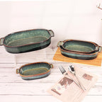 Ceramic Casserole Baking Dish - 15.2 Ounces Baking Dish for Oven, Lasagna Pans, Oven Safe Durable Bakeware for Kitchen Home Decor, Banquet and Dinner Oval 2 pieces, 7.5 x 4.3 Inch