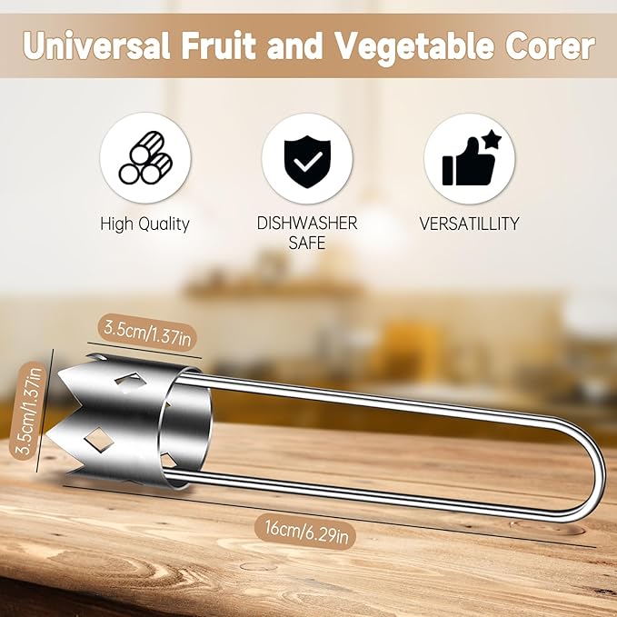 Apple Corer, Stainless Steel Apple Core Remover Tool, Pepper Seed Core Remover, Multifunctional Pepper Corer for Vegetable Fruit Practical Kitchen Gadget Tools (1 Pcs)