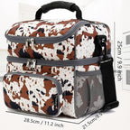 FlowFly Double Layer Cooler Insulated Lunch Bag Adult Lunch Box Large Tote Bag for Men, Women, With Adjustable Strap,Front Pocket and Dual Large Mesh Side Pockets