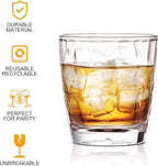 Topsky 10-ounce Plastic Water Tumblers | Set of 4 Transparent Unbreakable Drinking Glasses Clear Acrylic Reusable Juice Wine Cups for Home Picnic Party, Dishwasher Safe, Stackable (Transparent)