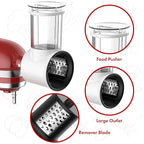 Cheese Grater Attachment for Kitchenaid Stand Mixer - with 5 Blades, Vegetable Shredder, Cheese Grater, Salad Maker, Food Slicers Chopper Grinding Powder