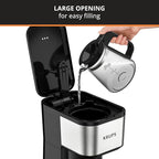 KRUPS Simply Brew Coffee Maker - Multi-Serve 4-in-1 with Stainless Steel Travel Tumbler, Black, 14oz