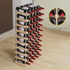 Wine Rack Small countertop Cabinet Stackable Storage Wooden freestanding Floor Wine Holder (50 Bottles)