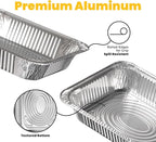 Fit Meal Prep 40 Pack 9x13 Aluminum Foil Pans - Heavy Duty Half Size Baking Pans Disposable for Roasting, Cooking, Serving, and Freezing - Tin Pan Trays for Buffet, Meal Prep, and Food Storage