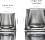 Flat bottom Crystal Whiskey Glasses, Premium 10oz Scotch Glasses Set of 3, Old Fashioned Glasses,Thick Weighted Bottom Rocks for Drinking Bourbon, Scotch, Cocktails（Larger Size）