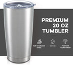 20 oz Tumbler with Lid Stainless Steel Insulated Tumblers Bulk Double Wall Vacuum Cups Powder Coated Travel Mug Keep Drinks Cold and Hot, Stainless Steel, 4 Pack