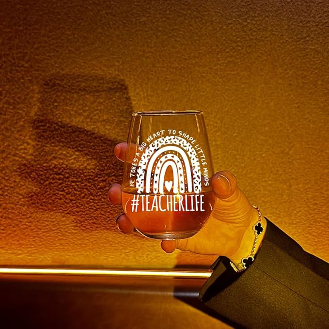 Teacher Gifts: Wine Glasses for Teacher Appreciation, Valentine's Day & Birthdays - For Women & Men