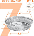 CURTA 7" Round Aluminum Foil Pans with Clear Lids | Heavy Duty | Great for Broiling, Baking, Storage, Roasting, Takeout, Air Fryer | 30 Pack