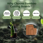 Wood Cutting Board, Carbonized Bamboo Cutting Boards Set With Smooth Surface & Easy Storage For Busy Kitchens, Ideal Charcuterie & Chopping, Durable, Knife-Friendly (4Pcs)
