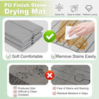 Stone Drying Mat for Kitchen Counter Foldable, Stain-Resistant PU Leather, Absorbent Diatomaceous Earth Bath Mat, Collapsible Quick Dry Stone Dish Drying Mat Large for Countertop 23" x 15.3"