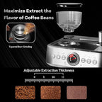 PeakPursuit Espresso Machine, Grinder, 20 Bar Semi-Automatic Coffee Maker with Milk Frother Steam Wand, PID Temperature Control, 2.8L Water Tank,Home Espresso Coffee Maker for Latte, Cappuccino