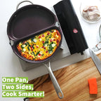 TECHEF - Frittata and Omelette Pan, Double Sided Folding Egg Pan, Made in Korea (PFOA Free) (Purple)