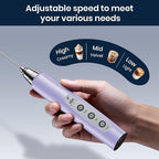 Milk Frother Handheld Rechargeable - Electric Whisk 3 Speed Adjustable, Coffee Frother Wand with 3 Stainless Whisks, Electric Foam Maker, Drink Mixer Blender for Latte Cappuccino Matcha Egg
