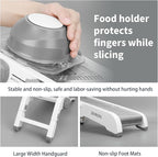 Adjustable Mandoline Slicer - Ultra-Sharp Stainless Steel Blades, Safe Hand Guard, Adjustable Thickness for Fast & Precise Slicing of Vegetables, Fruits & More (Gray)