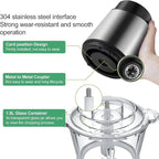 220V Food Processor & 2L Meat Grinder Chopper for for Meat, Vegetables, Fruits and Nuts,4 Bi-Level Blades, Stainless Steel (EU Plug pro)