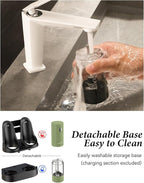 Electric Salt and Pepper Grinder Set - Automatic Refillable Salt and Pepper Grinders with Charging Base & LED Light, 6-Level Adjustable Coarseness with External Dial, Ideal Kitchen Gadget，Green