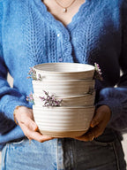 LE TAUCI Cereal Bowls Set of 4, Ceramic Soup Bowl 28 oz, Stoneware Kitchen Bowl for Pho, Chip, Fruit, Salad, Noodle, Ramen, Dishwasher Oven Microwave Safe - 6 Inch, Arctic white