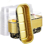 EUSOAR Foil Ramekins with Lids, 25pcs 6.8oz Small Bread Tins Aluminum Foil Cupcake Baking Cups Containers, Muffin Containers Cake Wrappers Cheesecake Creme Brulee Ramekins for Party Gathering