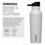 Corkcicle Sport Canteen Insulated Tumbler, River Rock, 20 oz – Reusable Water Bottle Keeps Beverages Cold for 25 Hours & Hot 12 Hours – Cupholder Friendly Tumbler with Screw-On Cap