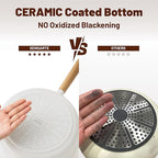 SENSARTE Ceramic Nonstick Cookware Set Non-toxic Healthy Pots and Pans Set Ceramic Coated Kitchen Cooking Set, Free of Intentionally Added PFAS/PTFE, Dishwasher&Oven Safe, Induction Compatible, 15pcs