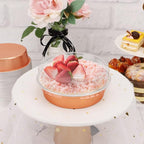 Beasea Mini Tart Pans, 8 Oz, 100 Pack, Rose Gold Aluminum Pie Pan Cartoon Tin Tart Pans, Round Oven Baking, 4 Inch